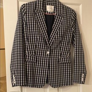 1901 blue and white gingham blazer. Size 10